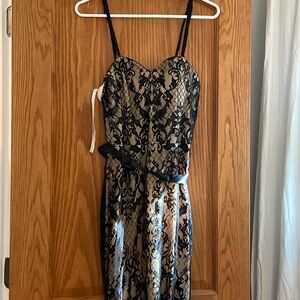 Black lace floor-length dress